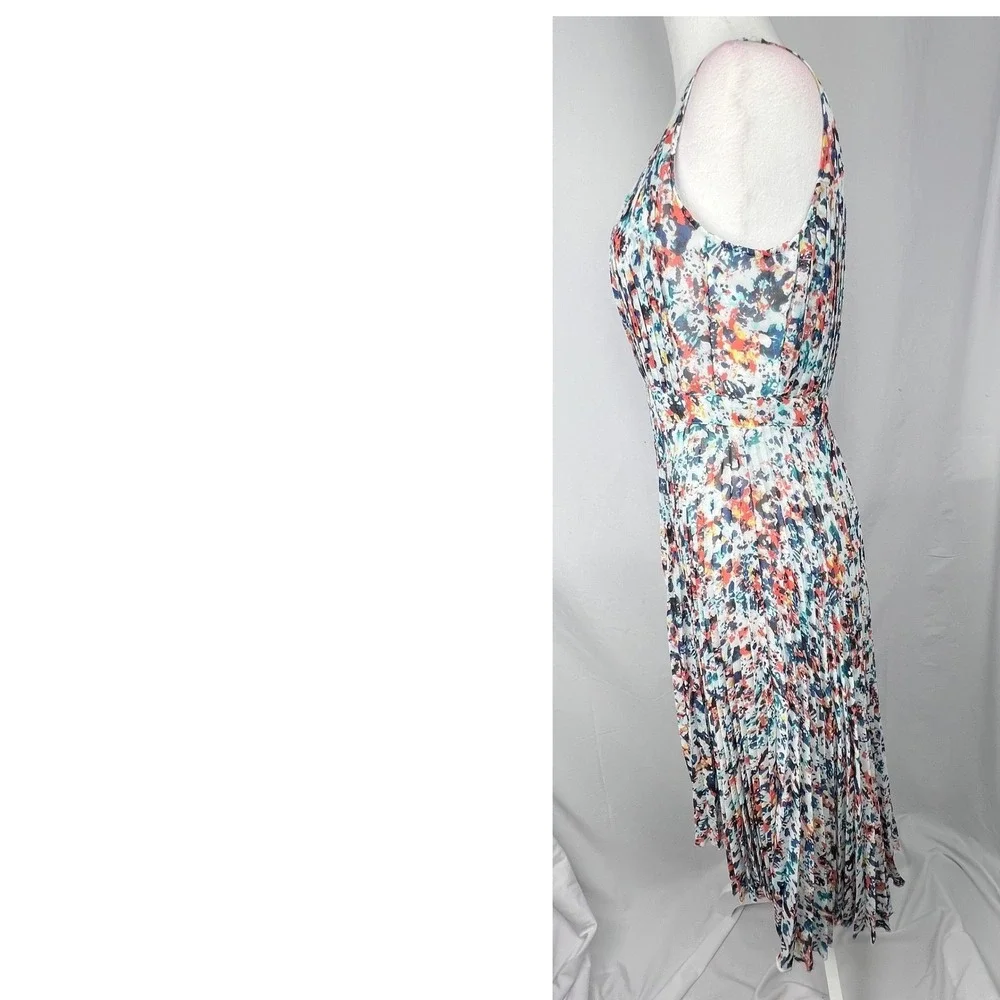 Anthropologie Plenty by Tracy Reese Dress 4 Morgan Multi Speckle Pleated Hi Low - Picture 9 of 11